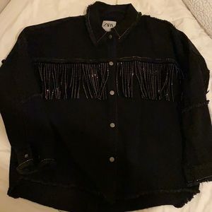 ZARA Cowgirl vibe jacket with Swarovski crystals